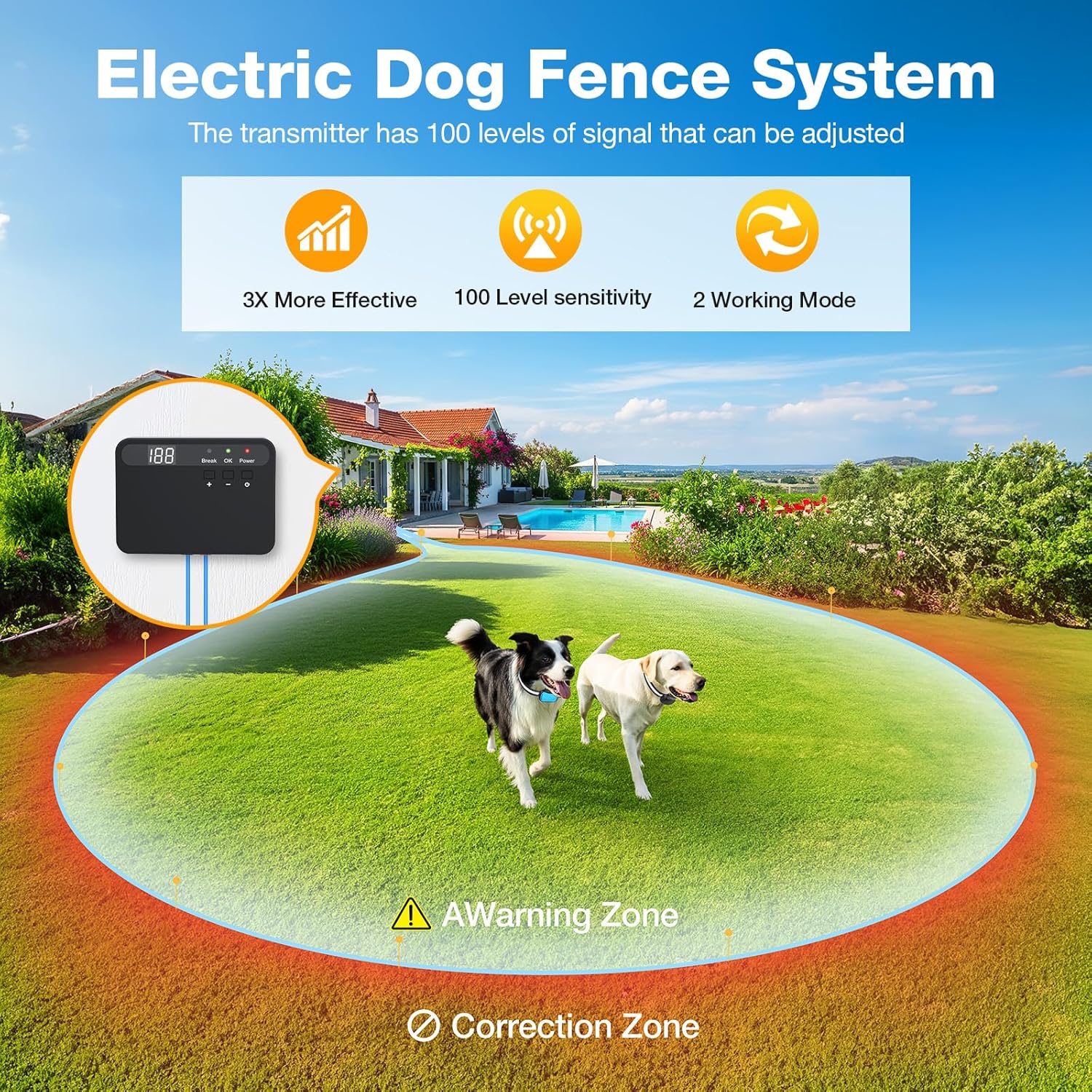 PcEoTllar Electric Fence for Dogs, Underground Dog Fence with 656Ft Wire, Waterproof Collar, Rechargeable Electric Fence for Small Medium Large Dogs PcEoTllar Electric Fence for Dogs, Underground Dog Fence with 656Ft Wire, Waterproof Collar, Rechargeable Electric Fence for Small Medium Large Dogs