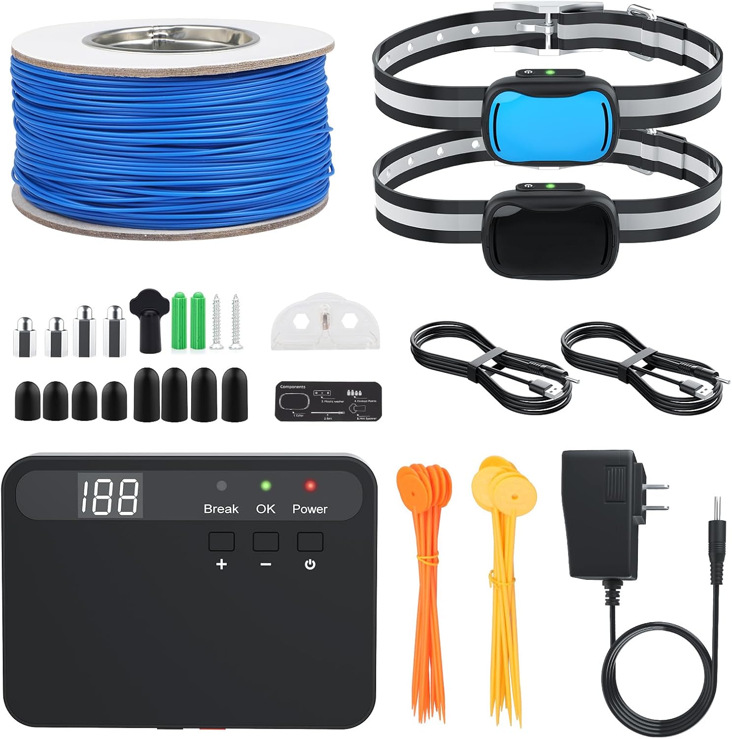 PcEoTllar Electric Fence for Dogs, Underground Dog Fence with 656Ft Wire, Waterproof Collar, Rechargeable Electric Fence for Small Medium Large Dogs PcEoTllar Electric Fence for Dogs, Underground Dog Fence with 656Ft Wire, Waterproof Collar, Rechargeable Electric Fence for Small Medium Large Dogs