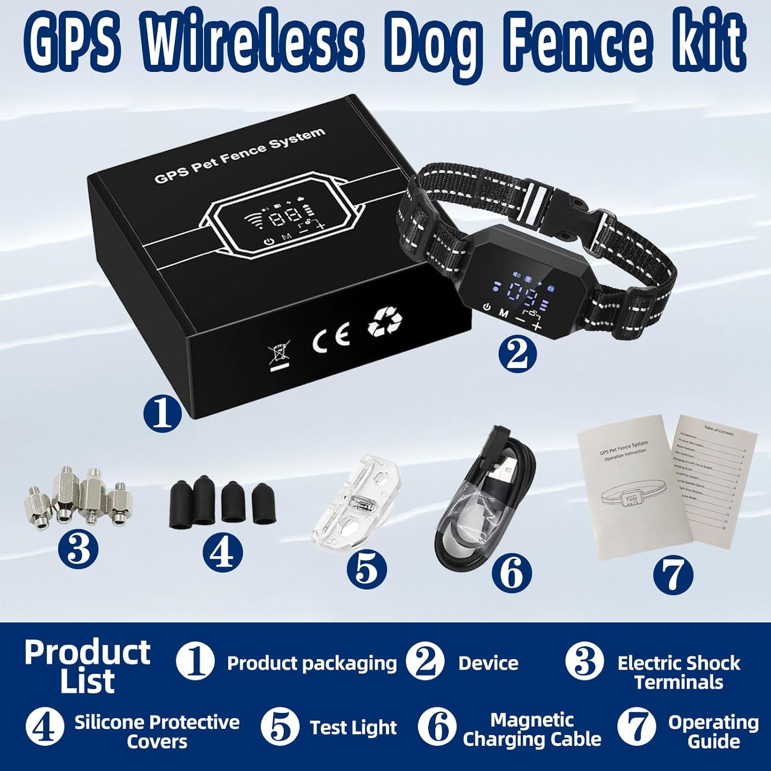 GPS Wireless Dog Collar Fence System,2026 Latest Electric Fence for Dogs,Perimeter Collar Adjustable Range 49-3280ft,IP67 Waterproof Beep Vibration Shock Correction GPS Wireless Dog Collar Fence System,2026 Latest Electric Fence for Dogs,Perimeter Collar Adjustable Range 49-3280ft,IP67 Waterproof Beep Vibration Shock Correction