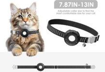 GPS Tracker for Cats (iOS Only), MINI GPS Cat Tracker, Real-Time Location Pet Tracker, No Monthly Fee GPS Tracker, Compatible