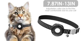 GPS Tracker for Cats (iOS Only), MINI GPS Cat Tracker, Real-Time Location Pet Tracker, No Monthly Fee GPS Tracker, Compatible