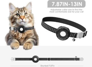 GPS Tracker for Cats (iOS Only), MINI GPS Cat Tracker, Real-Time Location Pet Tracker, No Monthly Fee GPS Tracker, Compatible