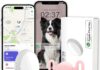 GPS Tracker for Dogs, Mini GPS Pet Tracker with Silicone Cover, IPX8 Waterproof GPS Tracker for Kids,No Monthly Fee,Work with Apple Find My(iOS Only),Dog Tracker Finder Tracker Pets-Pink(M15)